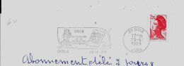 Lettre Entière Flamme 1989 Dole Jura - Mechanical Postmarks (Advertisement)