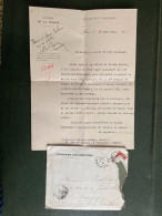 LETTRE CHAMBRE DES DEPUTES MINISTERE DE LA GUERRE TP SEMEUSE OBL.15-6 12 CHAMPIGNY S/MARNE + Albert THOMAS Député - 1877-1920: Semi-moderne Periode