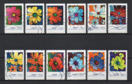 - FRANCE Adhésifs N° 1851/62 Oblitérés - Série Complète FLEURS 2020 (12 Timbres) - Les Couleurs Du Cosmos - - Gebruikt