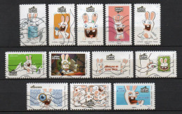 - FRANCE Adhésifs N° 1885/96 Oblitérés - Série Complète LES LAPINS CRÉTINS 2020 (12 Timbres) - - Used Stamps