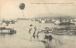 4 Superbes Cpa 83 TOULON. Ballon Dans La Rade, Ecole Rouvrière, Gare Et Préfecture Maritime Place Armes - Toulon