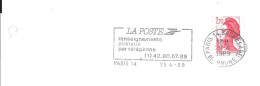 Lettre Entière Flamme 1989 Paris Brune - Mechanische Stempels (reclame)