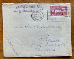 FRANCIA - POSTA AEREA F.1,50 SU BUSTA FROM NICE 10/8/1933 TO PRAGA  CON CHIUDILETTERA - Covers & Documents