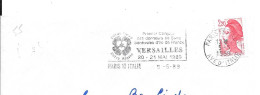 Lettre Entière Flamme 1989 Paris Italie - Maschinenstempel (Werbestempel)