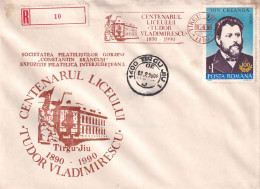 A24868 -  Constantin Brancusi "Coloana Infinitului" Targu-Jiu Postal Cover Romania 1990 - Lettres & Documents