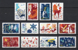 - FRANCE Adhésifs N° 2061/72 Oblitérés - Série Complète NOËL 2021 (12 Timbres) - - Used Stamps