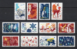 - FRANCE Adhésifs N° 2061/72 Oblitérés - Série Complète NOËL 2021 (12 Timbres) - - Gebraucht