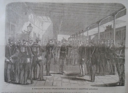 D203480  P432  Frederick William I Of Hesse At Magdeburg Raiway Station- Woodcut From A Hungarian Newspaper 1866 - Stampe & Incisioni