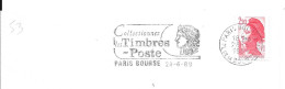 Lettre Entière Flamme 1989 Paris Bourse - Mechanical Postmarks (Advertisement)