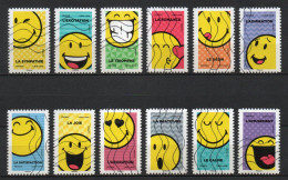- FRANCE Adhésifs N° 2145/56 Oblitérés - Série Complète SMILEY WORLD 2022 (12 Timbres) - - Used Stamps