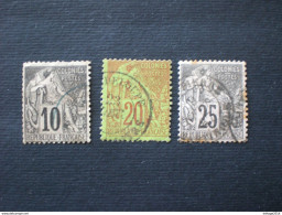 FRANCE FRANCIA EMISSIONS GENERAL 1881 TYPE ALPHEE DUBOIS 10 - 20 - 25 Cent N. 50 - 52 - 53 YVERT - Alphee Dubois
