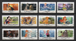- FRANCE Adhésifs N° 2320/31 Oblitérés - Série Complète WALT DISNEY 2023 (12 Timbres) - - Used Stamps