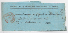 CACHET ROUGE IMPRIMES PARIS PP 21 2 NOV 1871 BANDE COMPLETE ENTETE AGRICULTEURS - Handstempels