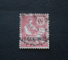 FRANCE FRANCIA MAROCCO MAROC 1902 10 Cent. Su 10 Cent. ROSE N. 12 YVERT - Gebraucht