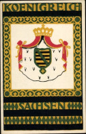 Passepartout Blason CPA Königreich Sachsen, Kaiser- Und Volksdank Für Heer Und Flotte - Royal Families