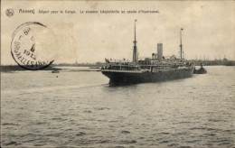 CPA Antwerpen Antwerpen Flandern, Abfahrt Nach Kongo, Dampfer Léopoldville - Autres & Non Classés