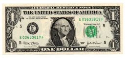Billet USA  Washington D.C. Série 2003 - 1 Dollar  N° E 03633817 F - Bank-note Banknote - Federal Reserve Notes (1928-...)