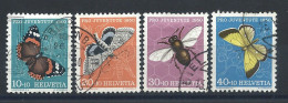 Suisse N°503/06 Obl (FU) 1950 - Insectes Et Papillons - Gebruikt