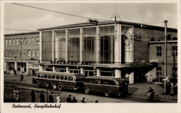 CPA Dortmund Im Ruhrgebiet, Hauptbahnhof, Bus Mit Anhänger - Autres & Non Classés