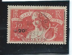 France N°329  Obli  Art Et Pensée  Surchargé - Used Stamps