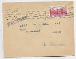 FRANCE N° 803 SEUL LETTRE MEC PARIS 78 13.1.1949 TARIF FACTURE USAGE COURT 80 JOURS - 1921-1960: Période Moderne