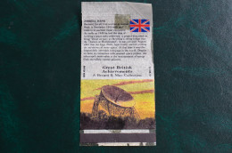Jodrell Bank Matchbox Label  étiquette De Boite Allumettes Great British Achievements Bryant May Collection - Boites D'allumettes - Etiquettes