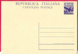 INTERO CARTOLINA POSTALE DEMOCRATICA LIRE 8 (INT 134) - NUOVA - Stamped Stationery