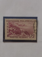 D46- TIMBRE OBLITÉRÉ ALGÉRIE DÉPARTEMENT FRANÇAIS N°144- ANNÉE 1938- " CENTENAIRE DE PHILIPPEVILLE :GOLFE DE STORA ". - Gebruikt