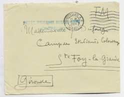 HERAULT LETTRE FM MONTPELLIER RP 1943 + GRIFFE TRUQUOISE SALLES MILITAIRES HOSPICE - WW II