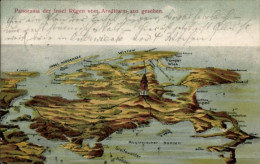 Landkarten CPA Insel Rügen, Gesamtansicht, Greifswalder Bodden, Binz, Hiddensee - Other & Unclassified