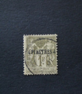 FRANCE FRANCIA LEVANT 1885 4pi. SU 1 F. OLIVE YVERT N.3 OBLITERE COSTANTINOPOLI - Gebruikt