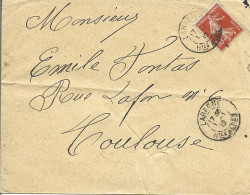1A29 --- 05 LARAGNE A3 Semeuse 1er Janvier 1912 - Manual Postmarks
