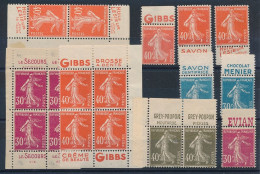 BM-91:  FRANCE:  Lot Avec "PUB" Sur Semeuses Camées **/* - Unused Stamps