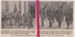 Les Drapeaux Des Régiments , Défilé Bruwelles - Orig. Knipsel Coupure Tijdschrift Magazine - 1938 - Unclassified