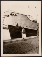 Jolie Photographie Ancienne Petit Format Bateau Beninkust Dans Le Port De Anvers Le 28 Aout 1957 Belgique 4,7 X 6,4 Cm - Boats