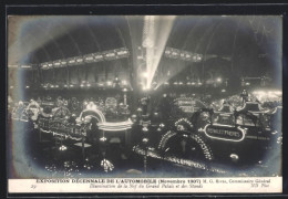 AK Paris, Exposition Decennale De L`automobile 1907, Illumination De La Nef Du Grand Palais Et Des Stands  - Expositions
