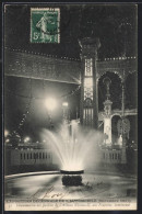 AK Paris, Exposition Decennale De L`automobile 1907, Illumination Des Jardins De L`Avenue Nicolas-II, Une Fontaine  - Expositions