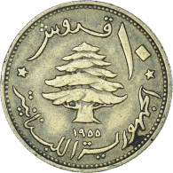 Monnaie, Liban , 10 Piastres, 1955 - Liban