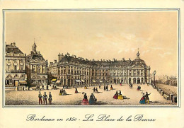 33 - Bordeaux - La Place De La Bourse Et Les Quais Vers Les Quinconces En 1850 - D'après Une Gravure D'époque - Gravure  - Bordeaux