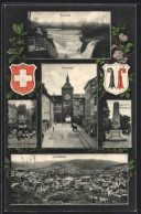 AK Liestal, Obertor, Bauerndenkmal, Wappen  - Liestal