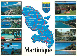 Martinique - Multivues - Blasons - Carte Géographique - CPM - Voir Scans Recto-Verso - Andere & Zonder Classificatie