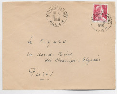 MULLER 15FR LETTRE C. PERLE ST ENNEMOND 10.9.195 ALLIER - Manual Postmarks
