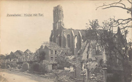 België - ZONNEBEKE (W. Vl.) Kerk Met Poort - FOTOKAART Eerste Wereldoorlog - Zonnebeke