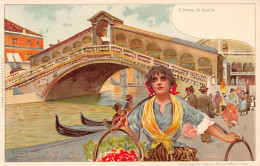 VENEZIA - Litografia - Venditore Di Fiori, Ponte Di Rialto - Ed. Antonio De Paoli - Venezia (Venedig)