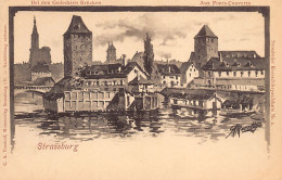 STRASBOURG - Aux Ponts Couverts - Illustration A. Roerttge - Strossburjer Kuennschlerposchkarte - Ed C.A. Vomhoff - Strasbourg