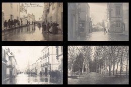 AUXONNE (21) Les Inondations - Année 1911 - Série De 4 Cartes Photo - Ed. L. Leduc  - Auxonne