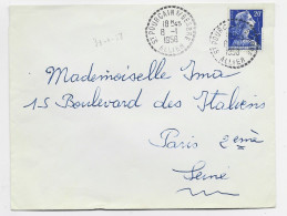 MULLER 20FR LETTRE C. PERLE ST POURCAIN S / BESBRE 8.1.1958 ALLIER - Handstempel