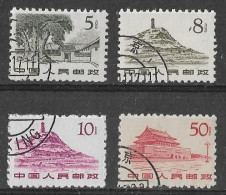 Chine  China -1961-62 -  Y&T N° 1384/1385/1386/1390 Oblitérés - Gebruikt