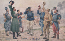 CARTOLINA TUCKS MILITARI ITALIANI ILL OILETTE (YK1471 - Autres & Non Classés
