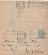 INTERO BIGLIETTO POSTALE 1927 C.25 TIMBRO FIRENZE- VISITARE LA TRIPOLITANIA (YK1305 - Postwaardestukken